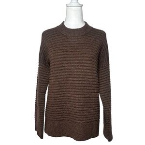 Madewell Women's Chocolate Brown Wool Blend Ribbed Sweater Size Small